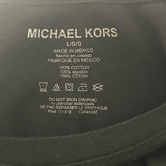 Michael Kors Mens Graphic T-Shirt Black Logo Short Sleeve - Picture 4 of 4